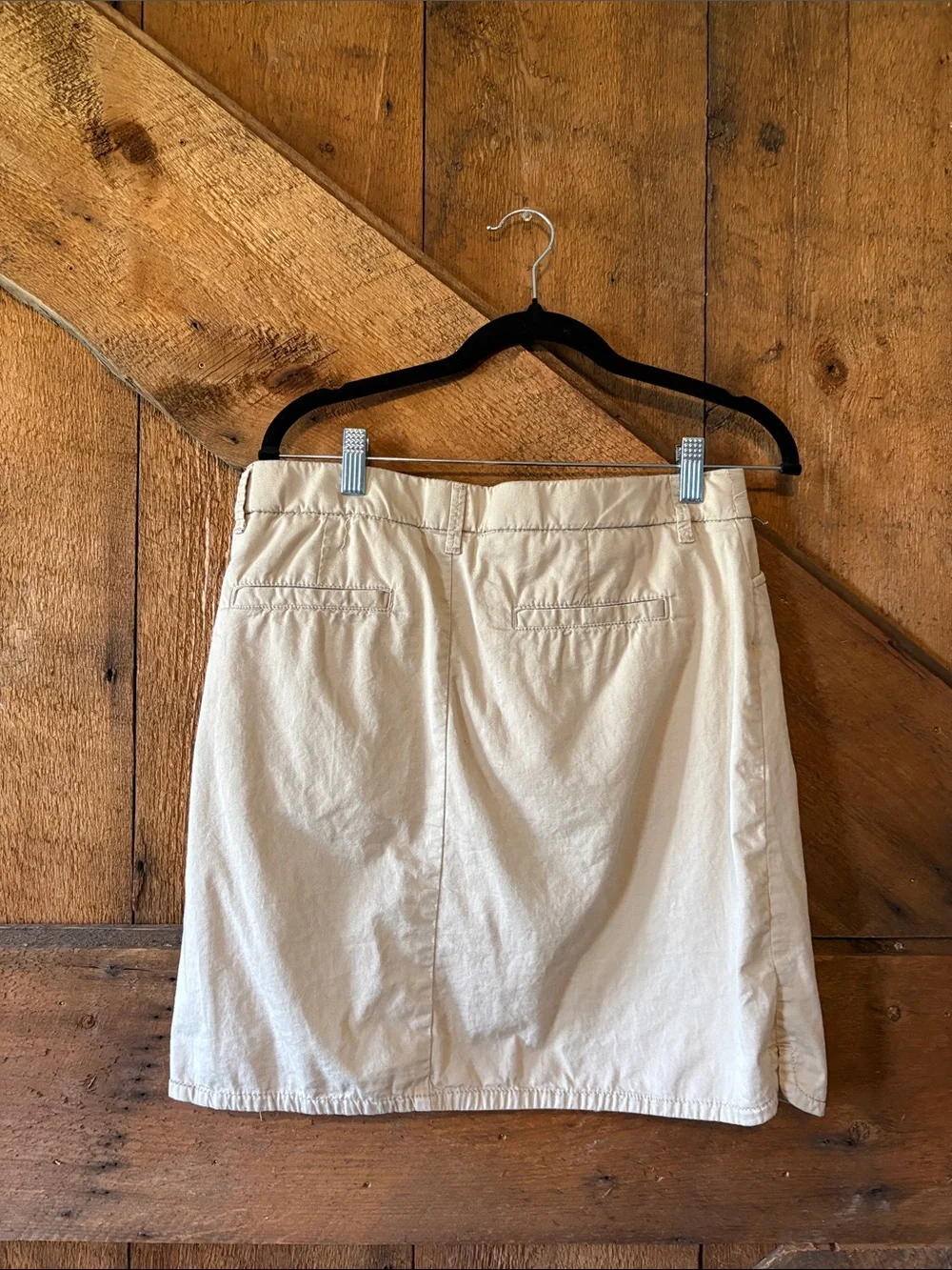 Croft & Barrow Khaki‎ Cotton Stretch Skort Front Pockets Tan Cream Womens 8